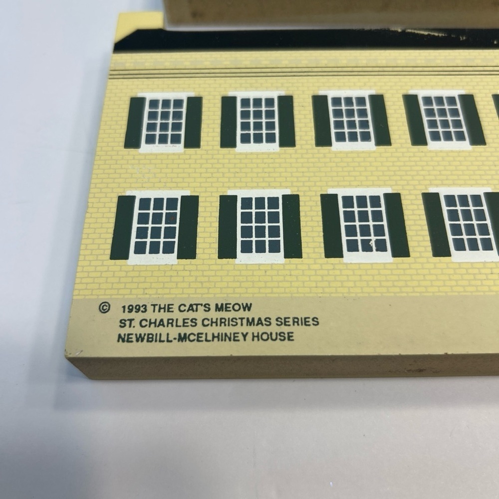 Vintage 1993 Cat’s Meow St Charles Christmas Series Wood Buildings Lot Of 4 - Picture 3 of 12